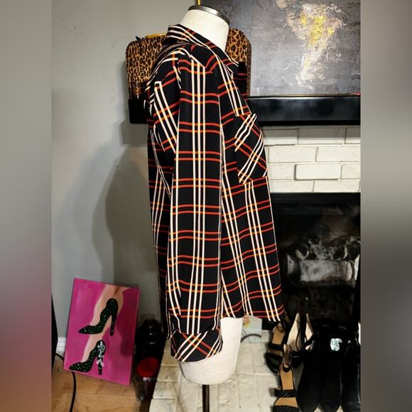 ANTHROPOLOGIE SANCTUARY Button Up Top Black Striped Women’s Size XS - Picture 6 of 9